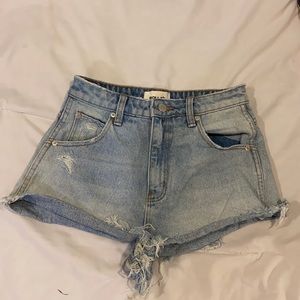 Rollas medium wash jean shorts